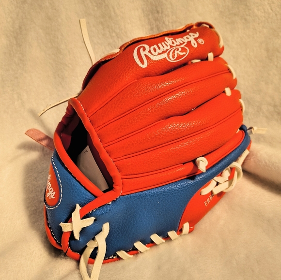 Rawlings Players Series Red White And Blue Kids T Ball Glove - Picture 1 of 6